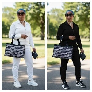 Karl Lagerfeld 3 IN 1 Oversized "Kristina" Tote Bag with Pouch & Dust Bag